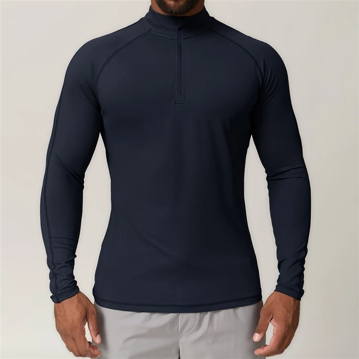 CHOOYOU Zipper Long Sleeve T-shirt high quality